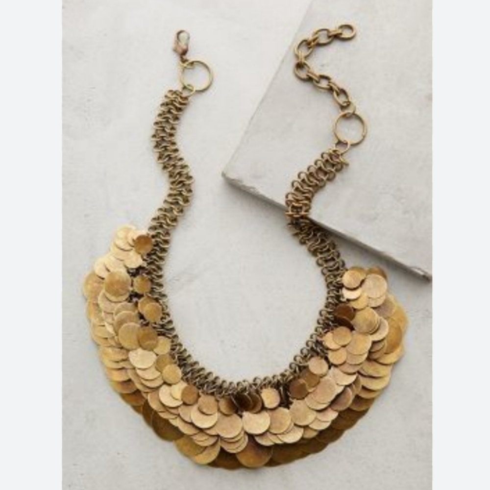 ❗Anthropologie Shilling Bronze Bib Necklace❗